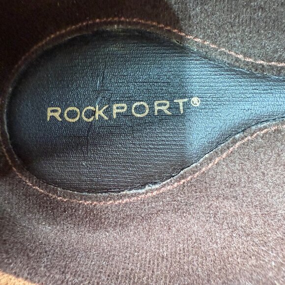 Rockport Mens Leather Loafers Size 10.5 W Brown Slip-On Dress Shoes